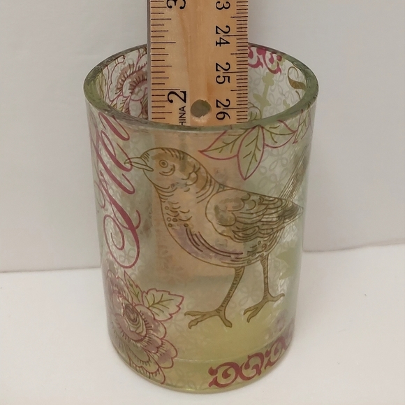 PartyLite Birds and Blooms Set of 3 Tealight Candle Holders Glass - Picture 9 of 10